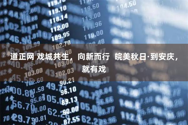 道正网 戏城共生，向新而行  皖美秋日·到安庆，就有戏